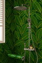 Peijinsart 200 cm x 60 cm Waterproof Decorative Vinyl Wallpaper (Green, Gold)