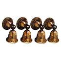 Small Decorative Brass Bell with Doom/Door Decor/Door Accessories, Antique Finish (Bell with Doom Antique Finish, 4 pcs)