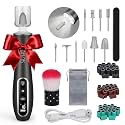 PELCAS Electric Nail Drills, Professional Cordless Nail File Kit with Light, 10 Speeds Manicure &amp; Pedicure Kit for Human, Pet, Thick Toenails, Natural &amp; Acrylic Nails Grey