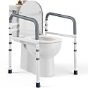 PELEGON Toilet Safety Rails (350 lb) - Adjustable Toilet Safety Frame & Rails, Toilet Safety Rail for Elderly Adults, Toilet Handles for Seniors, Toilet Bars for Elderly, Disabled & Handicap - White