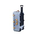 Pelican 1650 Case by ColorCase - Silver - Large Size Rolling Waterproof Case (Case Only) - Yellow Handles &amp; Latches