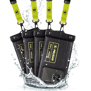 pelican 4 pack marine waterproof phone pouch regular -blackhi-vis yellow