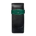 Pelikan 3-Pen Leather Pouch, Black/Green, 1 Each (924092)