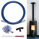 Pellet Stove Cleaning Brush Kit, Flexible Rod, 10ft/3" Brush Head, Blue