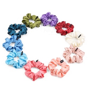 satin scrunchies for women girls same 10 colors as shown scrunchy hair bands rubber band accessories ties best gift for sister mother girlfriend regular size light pack of 10