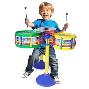 pelo kids drum set for toddlers 3-15 years old boys girls musical instruments playing beats  birthday return gift item pack of 1