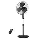 PELONIS 16 Inch Floor Fan for Bedroom with Remote Control, Updated Standing Fan with 7 Hours Timer, 90 Degree Oscillation, 3 Speeds Height Adjustable