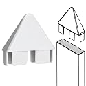Pelopy 1 Pack 7/8" X 3" White Vinyl Picket Fence Caps Part, Pointed Style