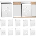 Pelopy 10 Pack Slatwall Metal Plate Mount Backplate Mounting Adapter to Make Items Slatwall Compatible Heavy Duty Steel Bracket with 4 Pre-Drilled Holes Backplate for Secure Display (Silver)