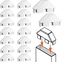 Pelopy 16 Packs 7/8" X 3" White Vinyl Picket Fence Caps Part, Dog Ear