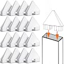 Pelopy 16 Packs 7/8" X 3" White Vinyl Picket Fence Caps Part, Pointed Style