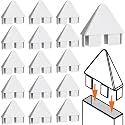 Pelopy 16 Packs 7/8" X 3" White Vinyl Picket Fence Caps Part, Round Top