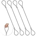 Pelopy 4 Pack Wire Rope & Sling 3/8" x 6' Eye and Eye Wire Rope Choker Sling Mechanically Spliced Rigging Lifting Equipment for Industrial Rigging and Lifting, 4400 lb/ 2 t