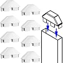 Pelopy 8 Packs 7/8" X 3" White Vinyl Picket Fence Caps Part, Dog Ear