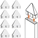 Pelopy 8 Packs 7/8" X 3" White Vinyl Picket Fence Caps Part, Round Top