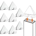 Pelopy 8 Packs 7/8" X 3" White Vinyl Picket Fence Caps Part, Pointed Style