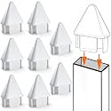 Pelopy 8 Packs 7/8" X 1.5" White Vinyl Picket Fence Caps Part, Round Top