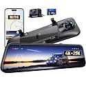 Pelsee S12 Native 4K + 2.5K Mirror Dash Cam, 64GB Card Included, GPS