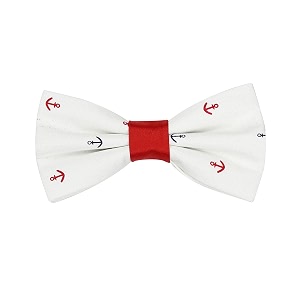 peluche abstract white bow tie for men
