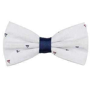 peluche abstract white bow tie for men