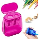 Pencil Sharpeners with Lid Hand Held Pencil Sharpener，Red-Square