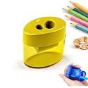 Pencil Sharpeners with Lid Hand Held Pencil Sharpener，Yellow-Oval