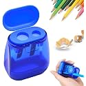 Pencil Sharpeners with Lid Hand Held Pencil Sharpener，Blue-Square