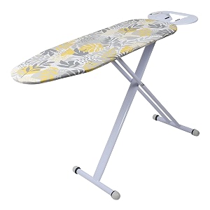 peng essentials blossomflex iron table for ironing clothes -floral surface 115x36cm  anti-slip feet heat-resistant elliptical leg design iron rest with silicon pad  space-saving ironing board