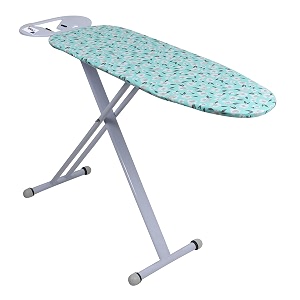 peng essentials blossom flex ironing board portable and foldable ironing table for clothes height adjustable ironing table with silicon pad for iron rest size- 115x36cm green