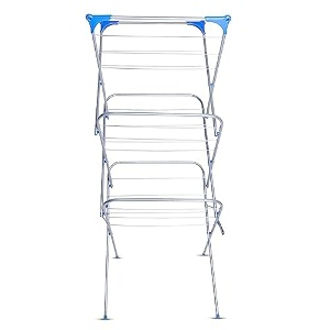 peng essentials elitedry cloth drying stand -pre assembled weather resistant foldable 3-tier clothes drying rack for balcony amp indoors with 30 kg drying capacity