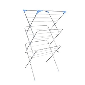 peng essentials prowide cloth drying stand -pre assembled weather resistant foldable 3-tier clothes drying rack for balcony amp indoors with 15 kg drying capacity