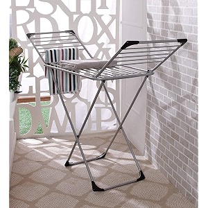 peng essentials powder coated mild steel extra wide large cloth drying rack stand heavy