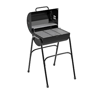 peng essentials compact barbecue grill for home - barrel style charcoal bbq - easy to assemblea well-built standeven heat distribution