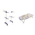 Peng Essentials DoubleFlex Cloth Drying Stand 2-Tier &amp; Budapest Tabletop Ironing Board - Floral, 73x34 cm | Space-Saving, Pre-Assembled, and Portable Solution for Efficient Laundry Care - Set of 2