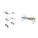Peng Essentials DoubleFlex Cloth Drying Stand 2-Tier &amp; Budapest Tabletop Ironing Board - Green, 73x34 cm | Space-Saving, Pre-Assembled, and Portable Solution for Efficient Laundry Care - Set of 2