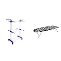 Peng Essentials DoubleFlex Cloth Drying Stand 2-Tier &amp; Budapest Tabletop Ironing Board - Black, 73x34 cm | Space-Saving, Pre-Assembled, and Portable Solution for Efficient Laundry Care - Set of 2