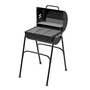 peng essentials grillbeat drum basic bbq grill for indoor amp outdoor cooking traveler compact foldable tandoor charcoal barbeque grill set free stand portable easy assembly- black