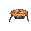 Peng Essentials Fold Grill Foldable Charcoal BBQ Set for Home | Easy Assembly, Heat Resistant &amp; Anti-Rust | Includes Skewers, Tong, Spices &amp; Carry Bag (Black)