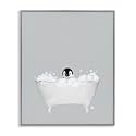 Penguin Bath Bubbles Bathroom, 11 x 14 Inch Framed Giclée Print