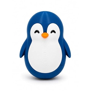 penguin roly-poly toy gray and white blue