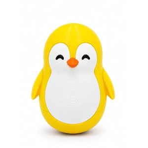 penguin roly-poly toy gray and white yellow