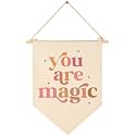 Pennant Flag Wall Decor Gift for Baby Girls Kids-Canvas Hanging Flag Banner Pennant Wall Decor Gift for Nursery Baby Room Playroom Homeschool Reading Room Bedroom