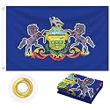 Pennsylvania Flag 3x5 FT Outdoor, PA Flag Embroidered Heavy Duty Outside