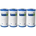 Pentair Pentek EP-BB Big Blue Carbon Water Filter, 10-Inch, Whole House Carbon Block Replacement Cartridge with Bonded Powdered Activated Carbon (PAC) Filter, 10" x 4.5", 5 Micron, Pack of 4