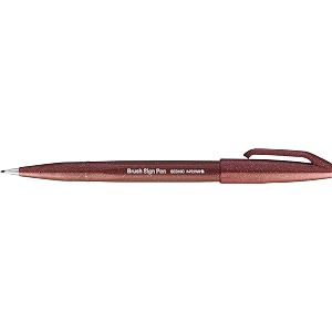 pentel fude touch sign pen brown felt pen like brush stroke ses15c-e