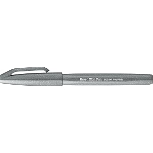 pentel fude touch sign pen gray felt pen like brush stroke ses15c-n