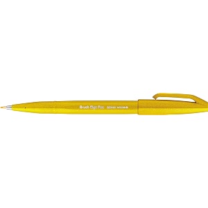 pentel fude touch sign pen yellow felt pen like brush stroke ses15c-g