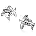 Peora Silver Plated Airplane Jet Pilot Cufflinks for Men & Boys