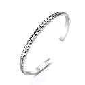 Peora Silver Plated Stainless Steel Metal Kada Bracelet Gift Fashion Jewellery for Men & Boys