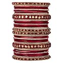 Peora Stone Studded Chuda Metal Bangles Set